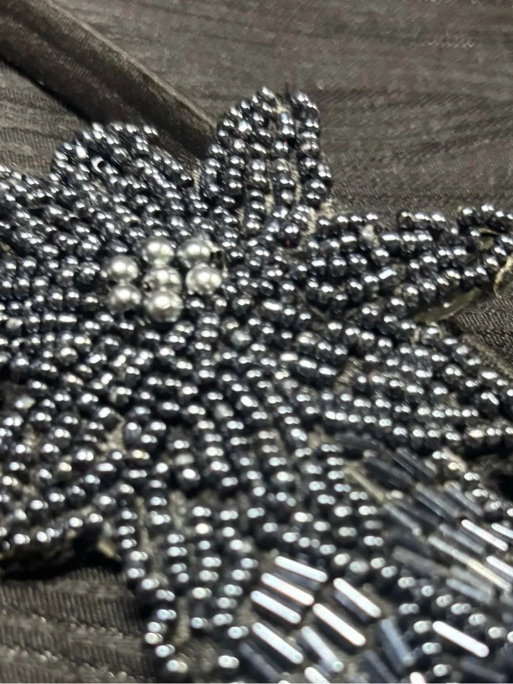 Art Deco Elegance: Midnight Beaded Floral Flapper Headband